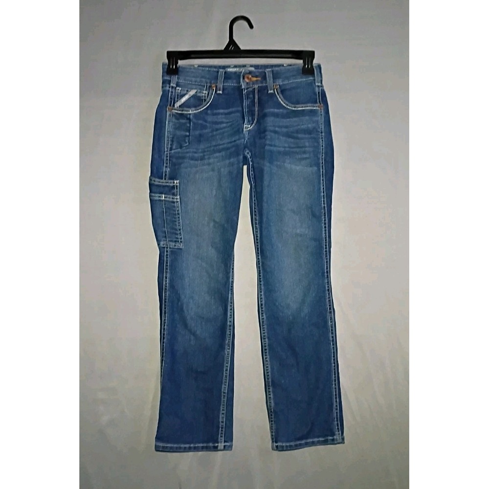 Ariat Rebar Jeans Women 27S  Mid Rise Straight Leg Cowgirl Stretch Denim Rodeo